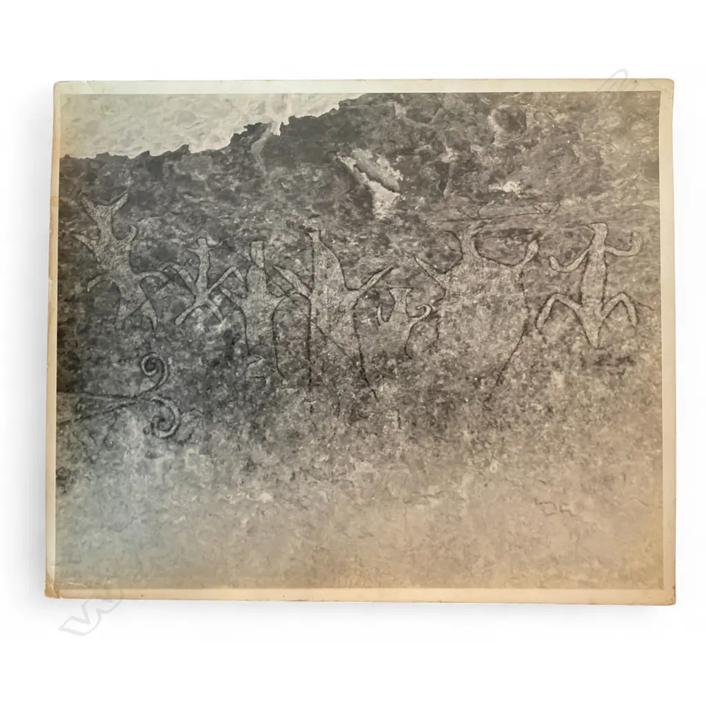 Theo Schoon ‘Drawings on south bank of Opihi River, part 2', NZ c.1947, photographic print, 251 x 303mm Image 1++